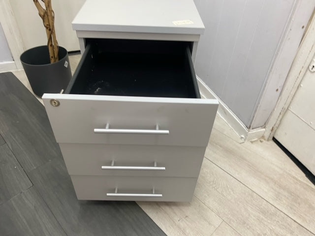 Pale Grey Office Small Cabinet with 3 drawers