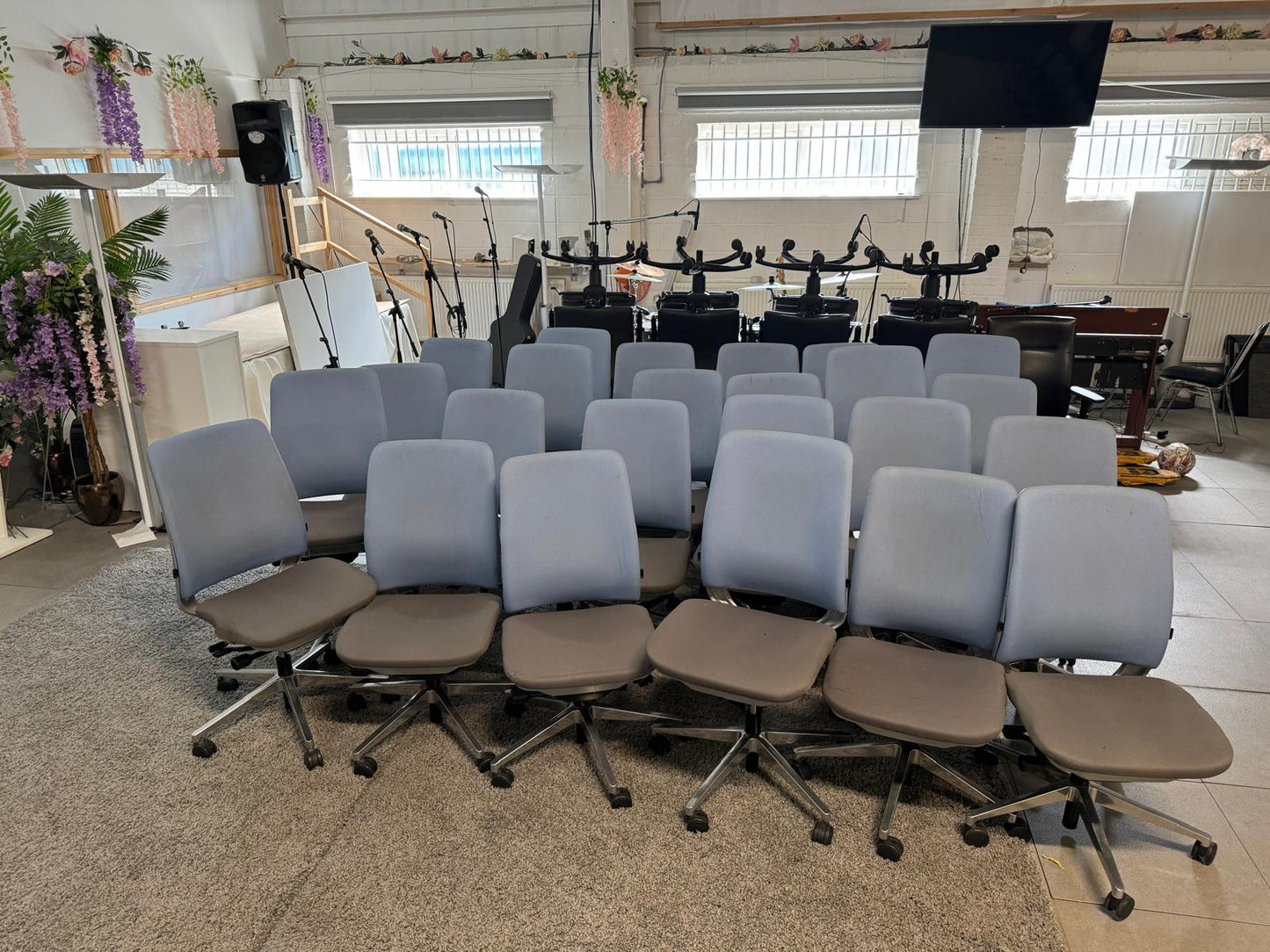 Steelcase Amia Blue Grey Swivel Desk Chair
