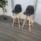 Black stool set dining kitchen breakfast bar stools with padded seat, fixed height