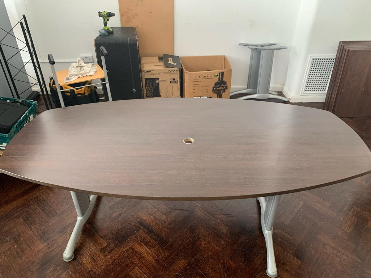 Pre-owned Boardroom table walnut x1 - 220cm x 110cm