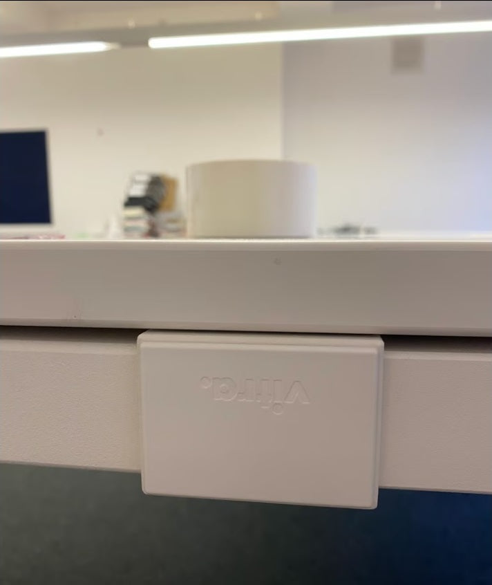 White Six Pod Office Bench Desk