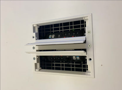 White Six Pod Office Bench Desk 420cm x 140cm