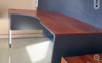 Used Desk Dark  Wood finish Lshape excutive desk 160cm x 120cm Panel leg