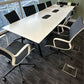Used Boardroom Table White Frovi Large with Power Modules W3000 x W1200