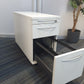 Narrow under desk office drawer with open bottom filing drawer