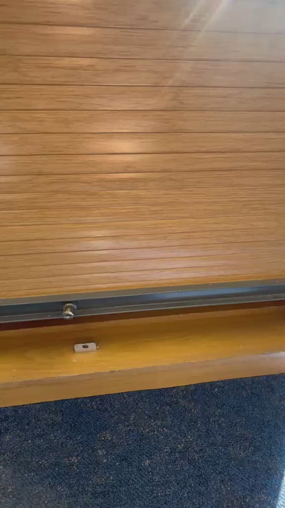 Used Wood finish Office Cupboard boardroom  storage roller door H 68cm W 93cm D 55cm