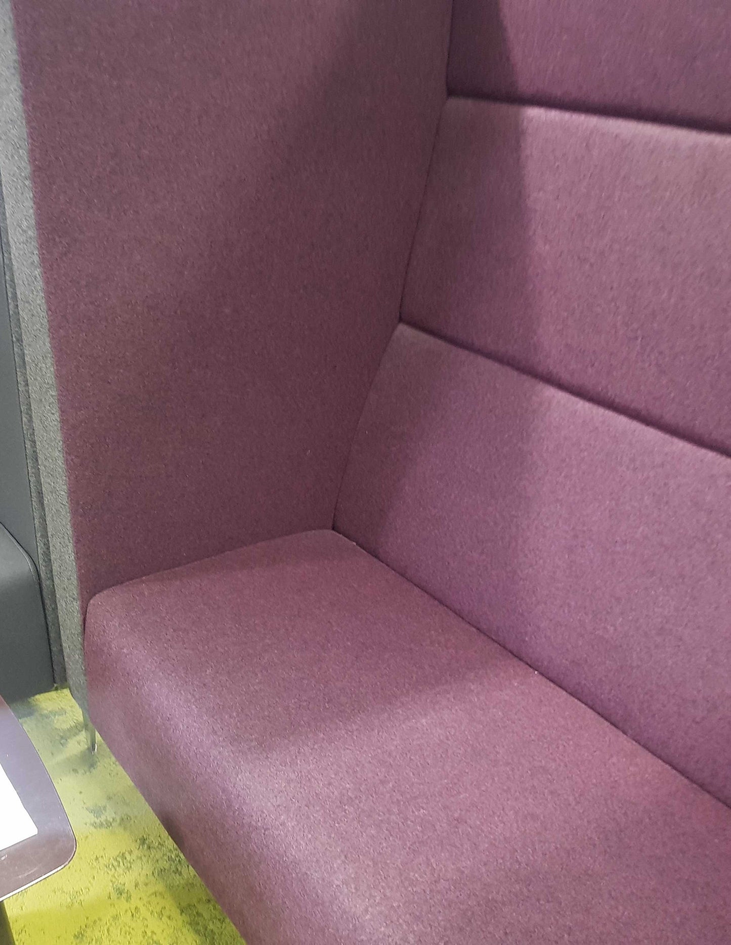 Used High back Sofa Seating Moduar Booth Purple Grey H 150cm x W 140cm x D 84cm