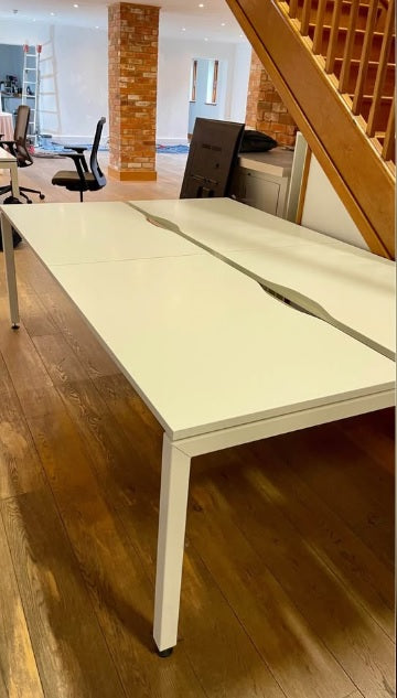 Second hand Office Bench Desks 4 Person 120cm x 73cm per person