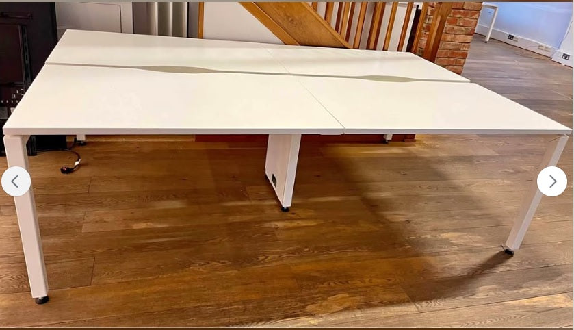 Second hand Office Bench Desks 4 Person 120cm x 73cm per person