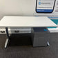 Used Desk white single freestanding office table 140cm w x 80cm d x 73cm h