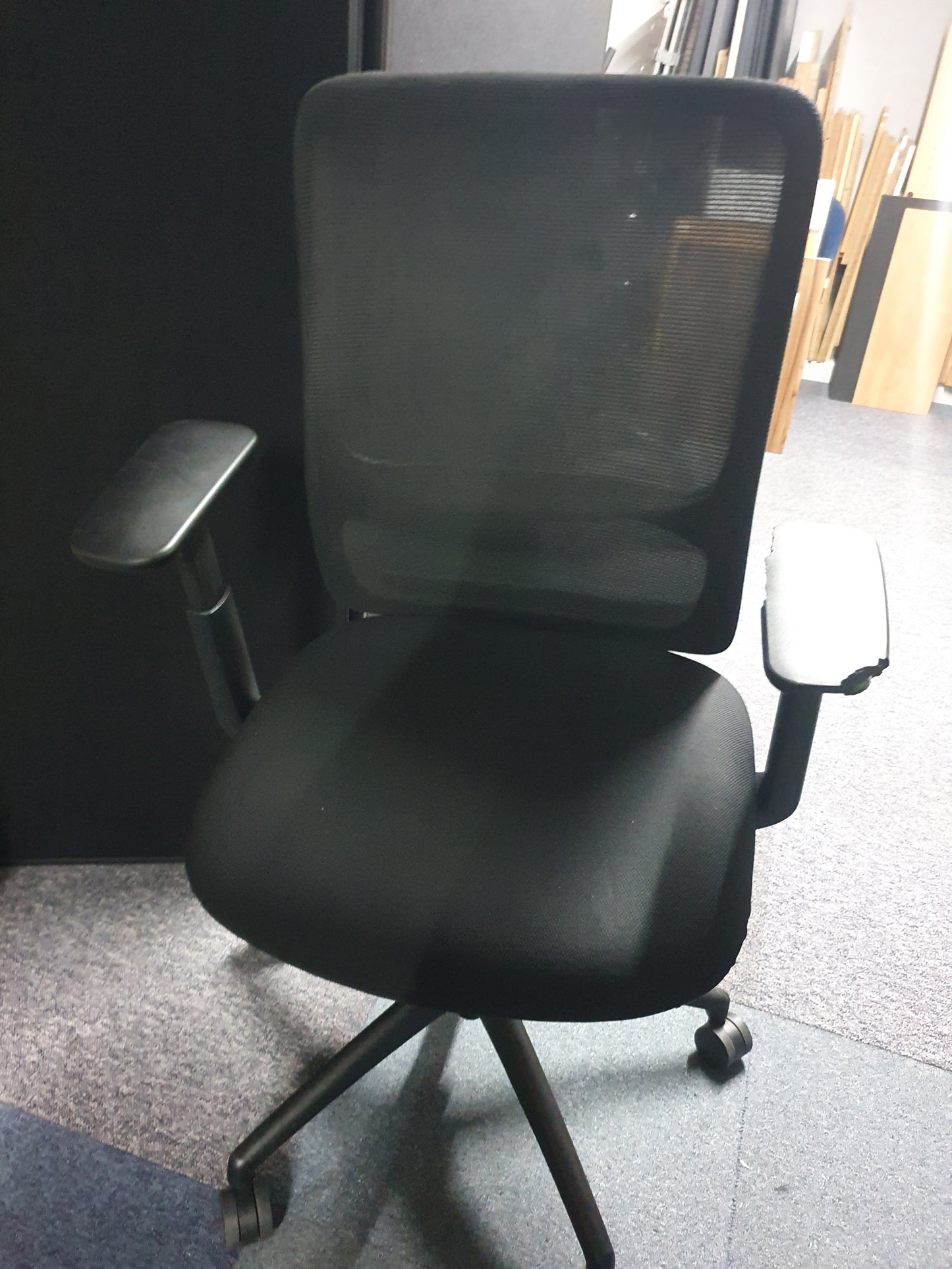 Used Curved Back Black Mesh Swivel chair