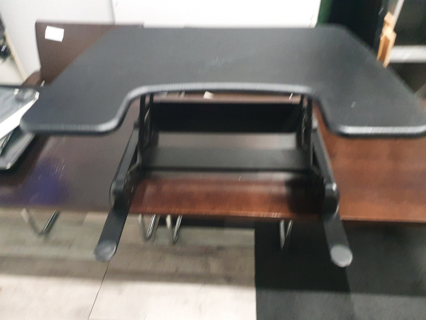 Used Vari desk height adjustable Black 77cm x 52cm