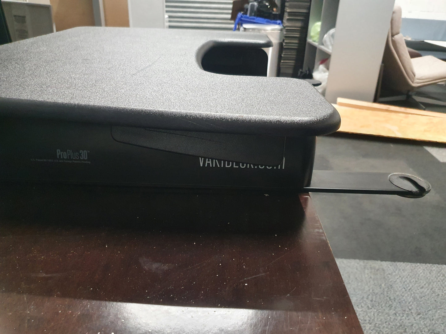 Used Vari desk height adjustable Black 77cm x 52cm