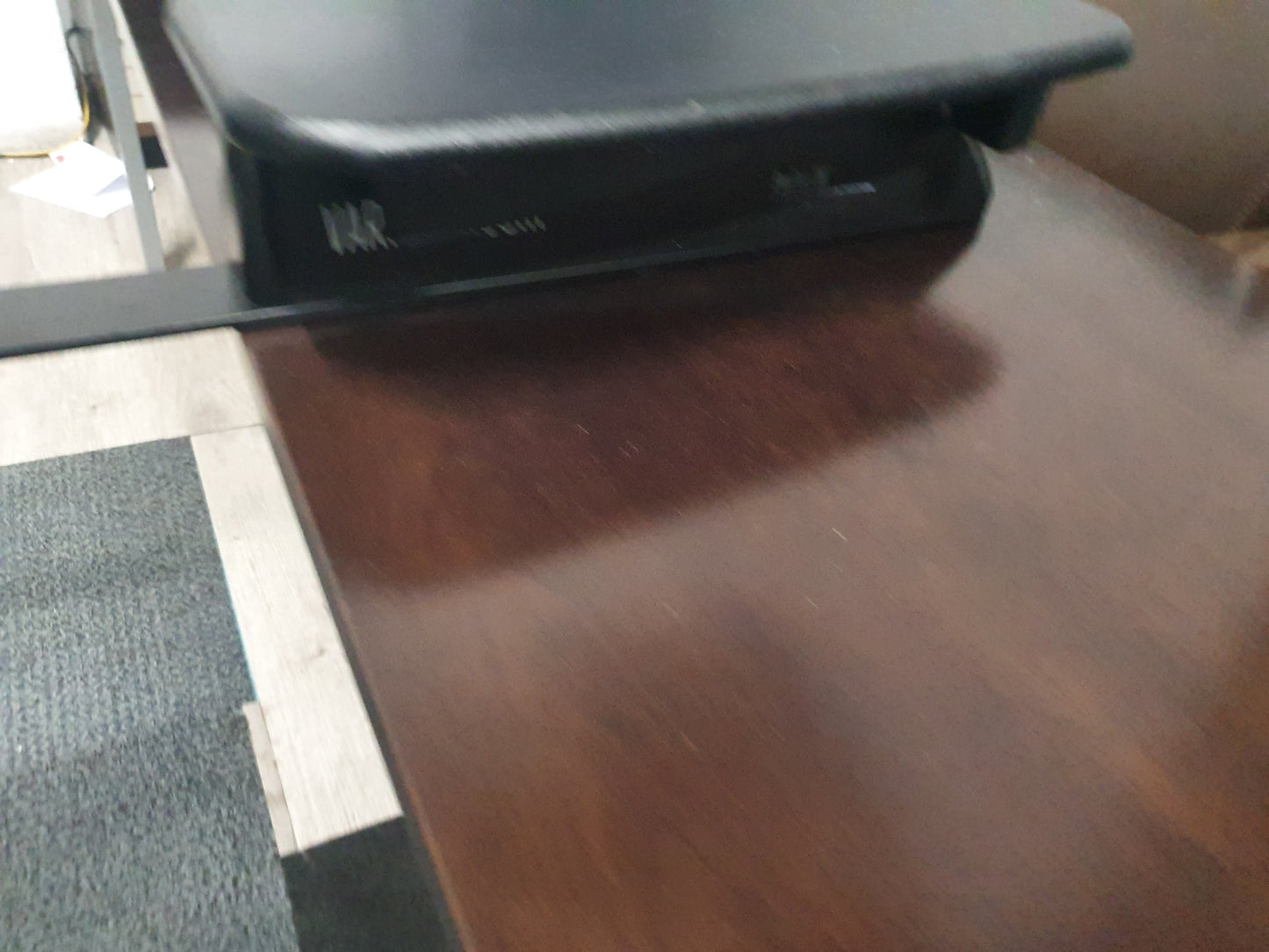 Used Vari desk height adjustable Black 77cm x 52cm