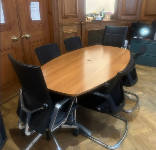 Used Boardroom Office Table wood finish 180cm w x 101cm d x 73cm