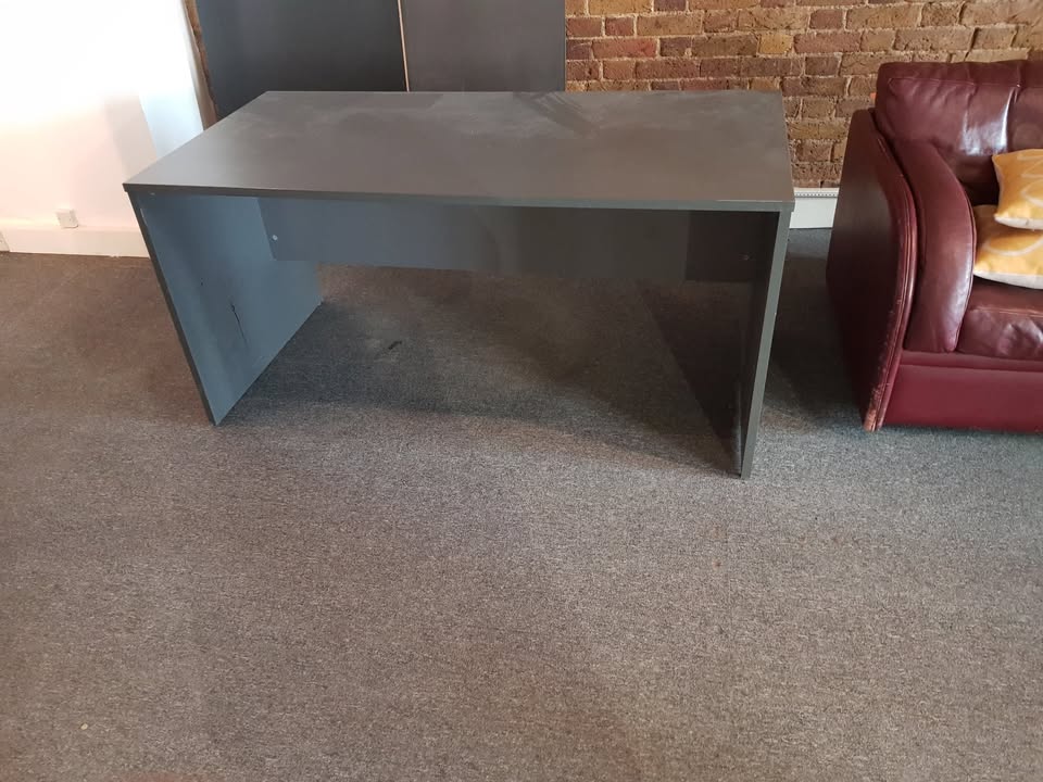 Used Desk Panel legged Office Workstation Table in Shadow Grey 120cm x 60cm x 73cm
