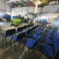 Blue office stacking black frame reception four leg meeting classroom conference chairs