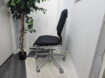 Used Giroflex swivel office chair on castors Contrast black and grey