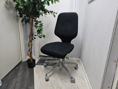 Used Giroflex swivel office chair on castors Contrast black and grey