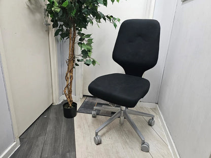 Used Giroflex swivel office chair on castors Contrast black and grey