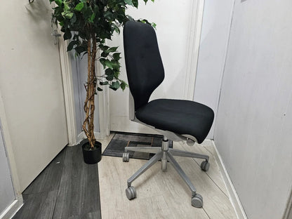 Used Giroflex swivel office chair on castors Contrast black and grey