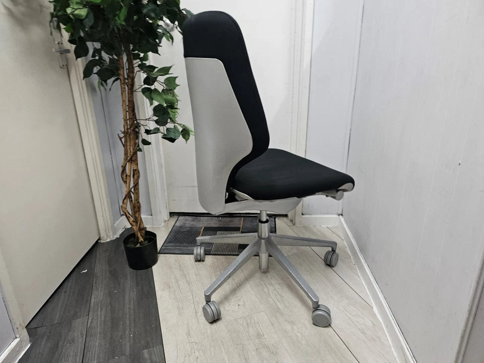 Used Giroflex swivel office chair on castors Contrast black and grey
