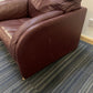 leather reception armchair sofa on carpet side profile