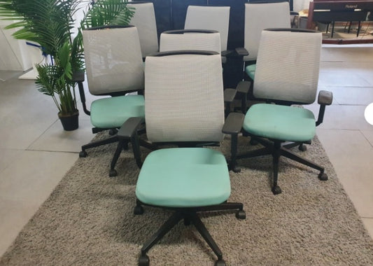 Steelcase Reply Office chair mesh ajustable lumbar Black Grey Desk Torquoise