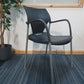 side of office meeting stick chair in black with armrests