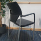 back of office meeting stick chair in black with armrests