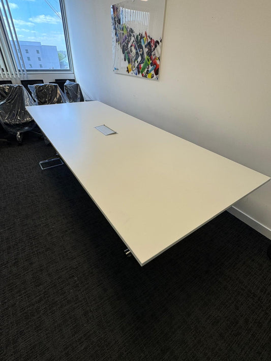 Used Pre-owned Powered Boardroom Conference Meeting Office White Table