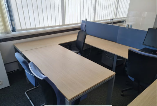 Beech rectangular office computer task desk w 160cm x d 80cm x h 73cm