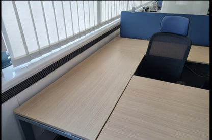 Beech rectangular office computer task desk w 140cm x d 60cm x h 73cm