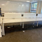 Pre-Owned White Office Pod Desk - 8 Seater- 140cm x 80cm per tabletop