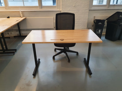 Freestanding Solid Wood Top Office Desk 120cm x 60cm