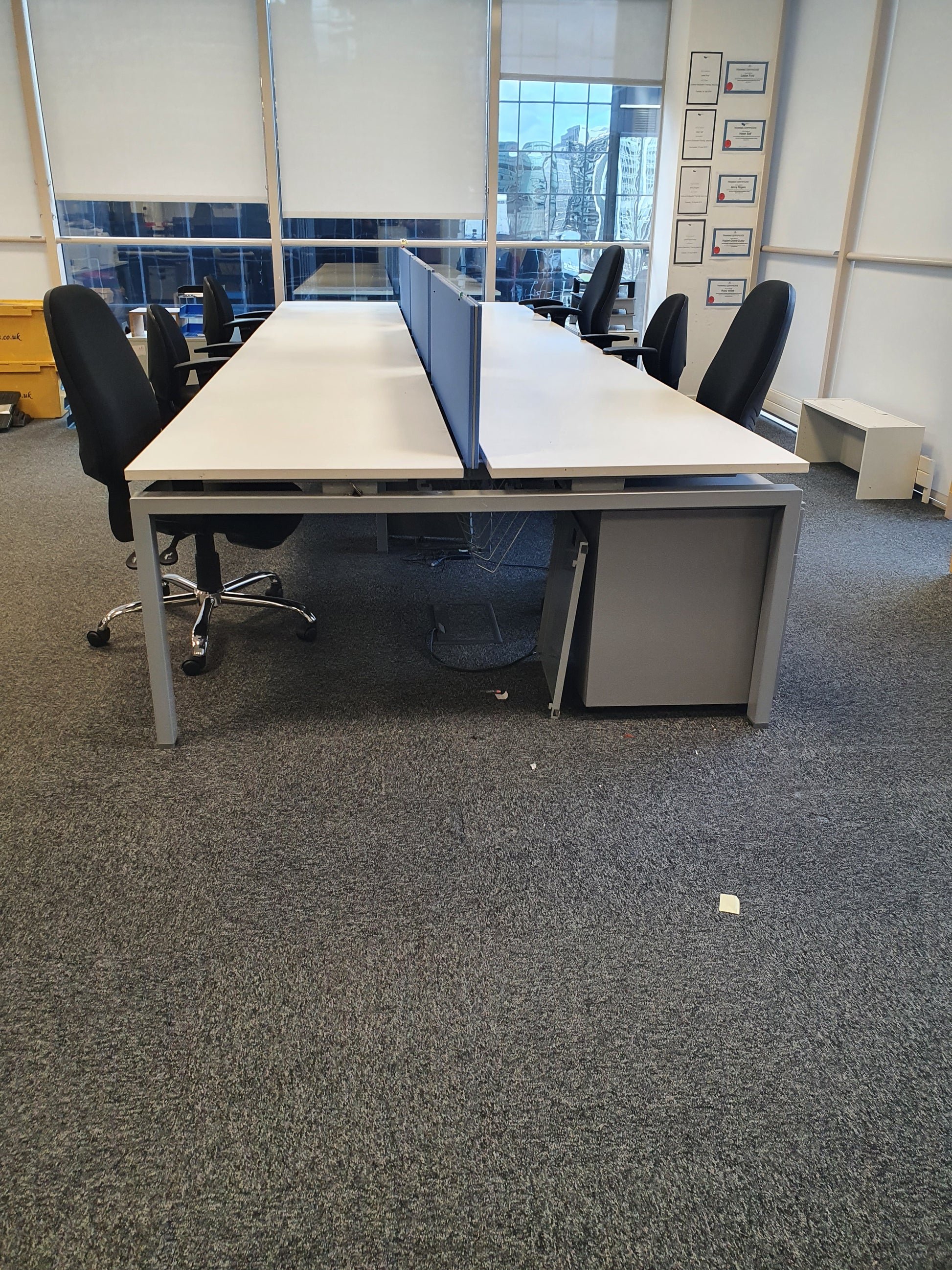 Office table in white in high rise building