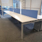 White hot desking solution and blue dividers