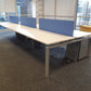 Blue screen divider on six seater office table