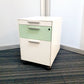 Gloss Office Contrast White / Coloured  3 Drawers Pedestals