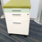 Gloss Office Contrast White / Coloured  3 Drawers Pedestals