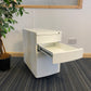 Slimline / Narrow 3 Drawer White Office Under Desk Pedestal / Filing Drawers